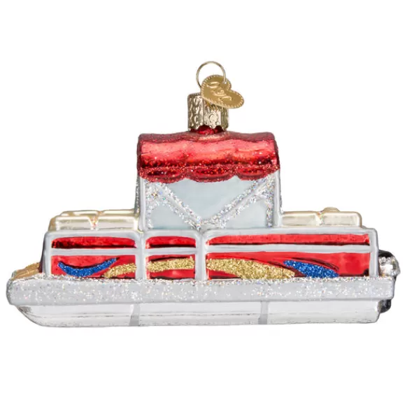 New Old World Christmas Pontoon Boat Ornament -