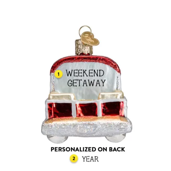 New Old World Christmas Pontoon Boat Ornament -