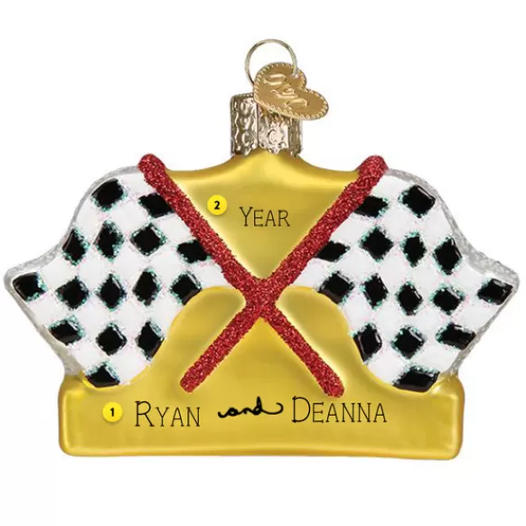 Best Sale Old World Christmas Racing Flags Ornament -