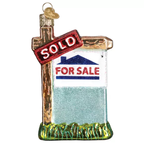 Clearance Old World Christmas Realty Sign Ornament -