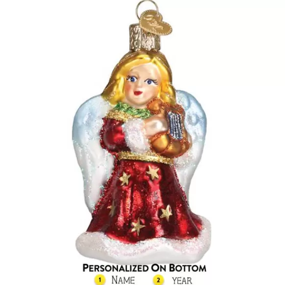 Best Sale Red Angel With Lyre Ornament - Angels & Religious