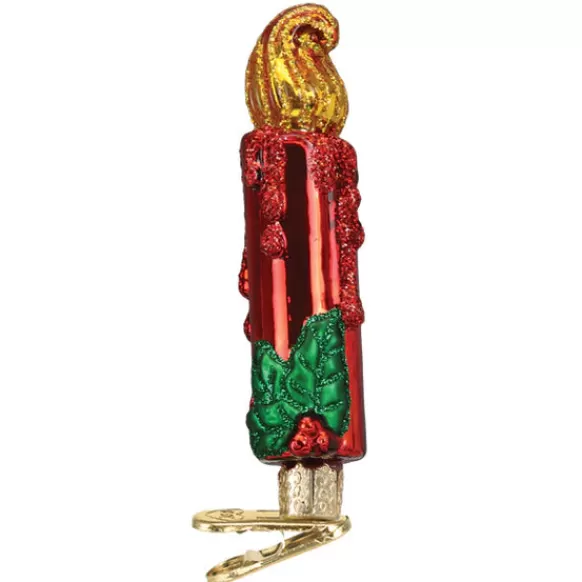 New Old World Christmas Red Clip-On Candle Ornament -