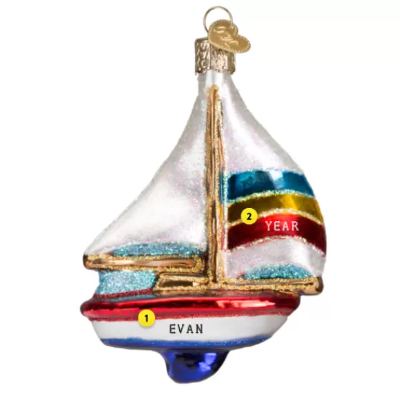 Store Old World Christmas Sailboat Ornament -