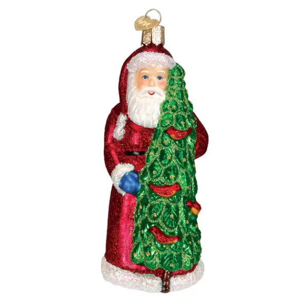 Clearance Old World Christmas Santa With Calling Birds Ornament -