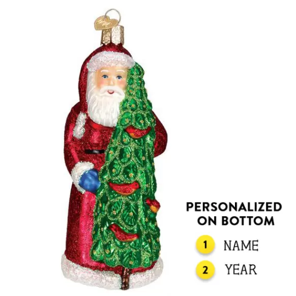 Clearance Old World Christmas Santa With Calling Birds Ornament -