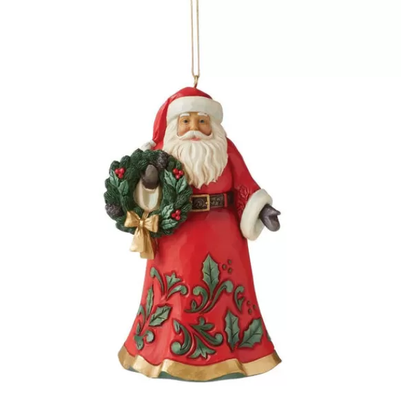 Flash Sale Santa With Wreath Ornament - Jim Shore