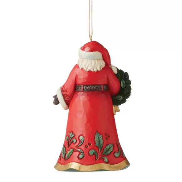 Flash Sale Santa With Wreath Ornament - Jim Shore