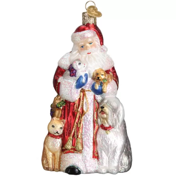 New Old World Christmas Santa's Furry Friend Ornament -