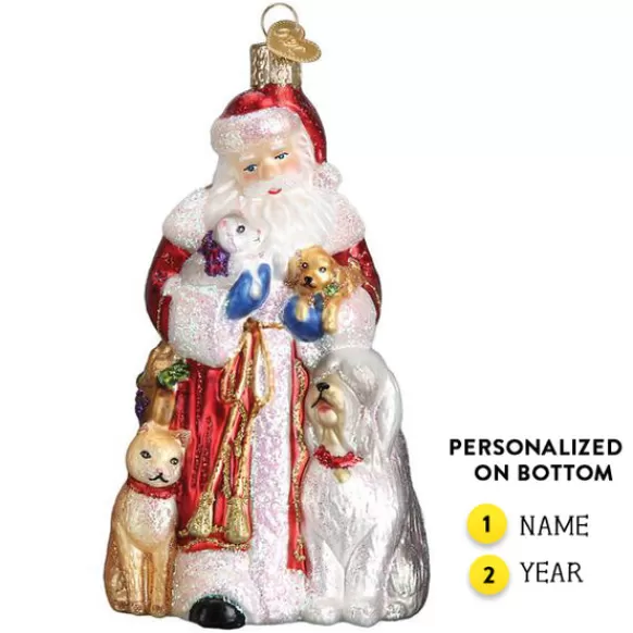 New Old World Christmas Santa's Furry Friend Ornament -