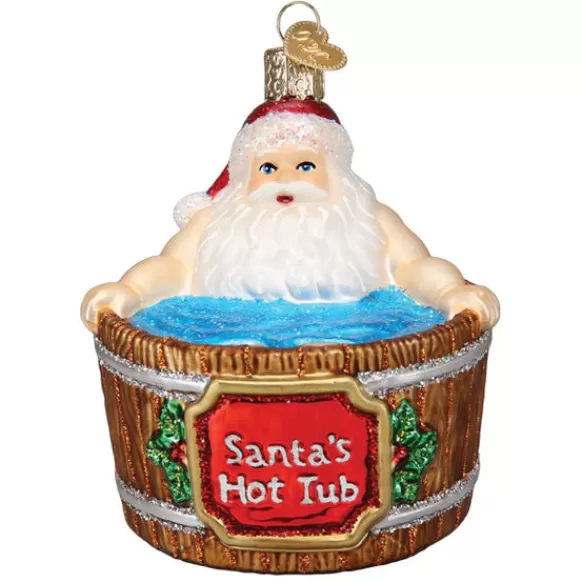 Cheap Old World Christmas Santa's Hot Tub Ornament -
