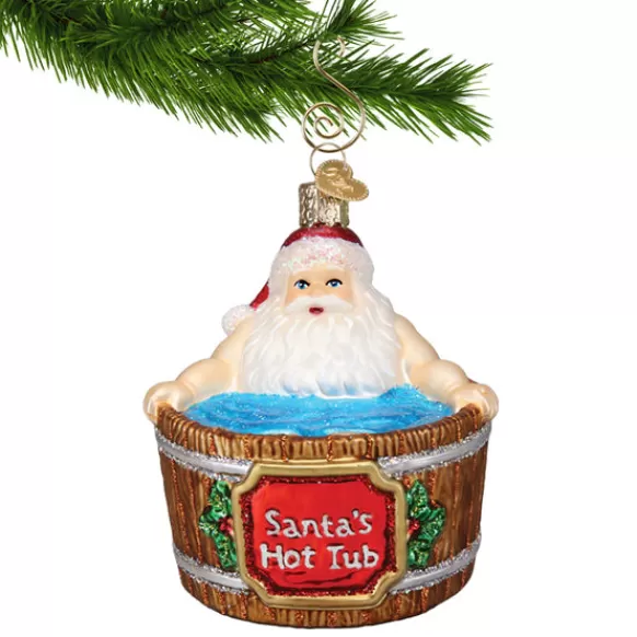 Cheap Old World Christmas Santa's Hot Tub Ornament -