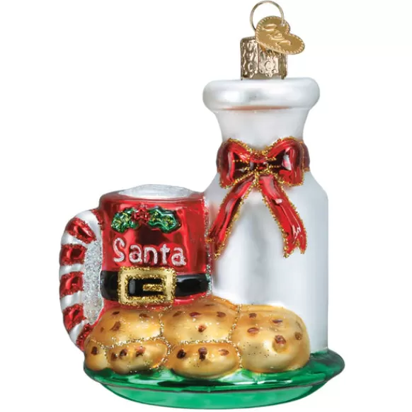 Sale Old World Christmas Santa's Milk & Cookies Ornament -