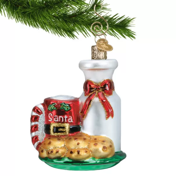 Sale Old World Christmas Santa's Milk & Cookies Ornament -