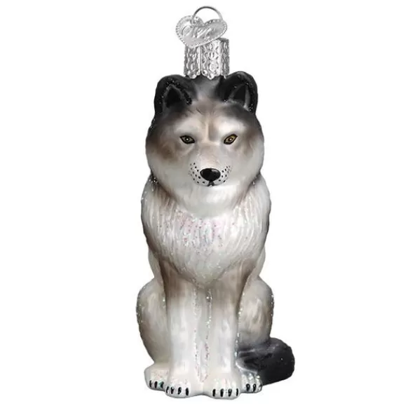 Hot Sitting Wolf Ornament - Animals