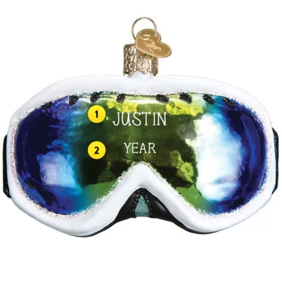 Hot Old World Christmas Ski Goggles Ornament -