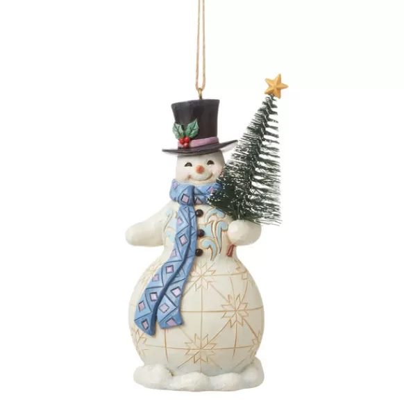 Clearance Snowman With Sisal Tree Ornament - Jim Shore