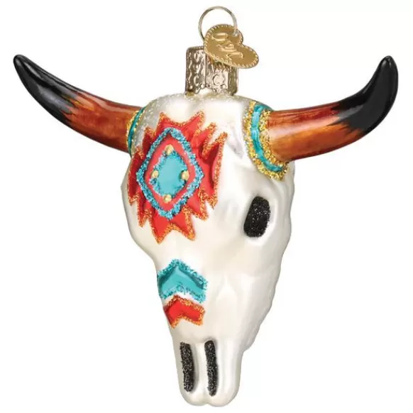 Hot Old World Christmas Southwestern Steer Skull Ornament -