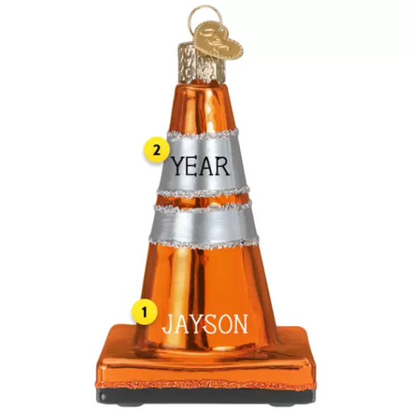 Clearance Old World Christmas Traffic Cone Ornament -
