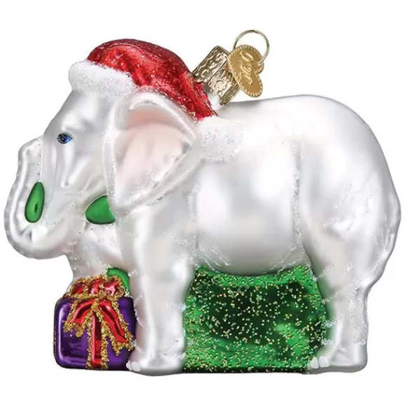 Outlet Old World Christmas White Elephant Ornament -
