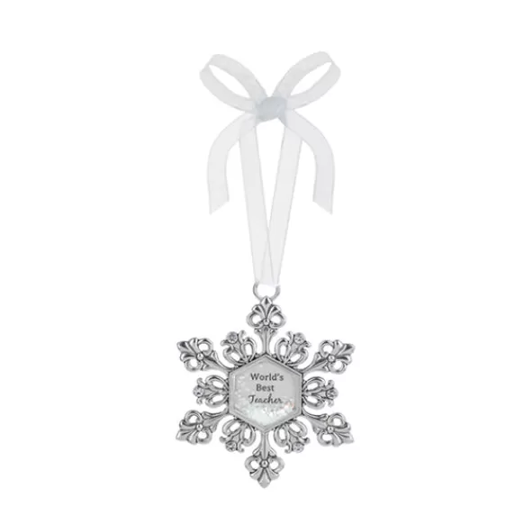 Flash Sale Ganz World's Best Teacher Snowflake Ornament
